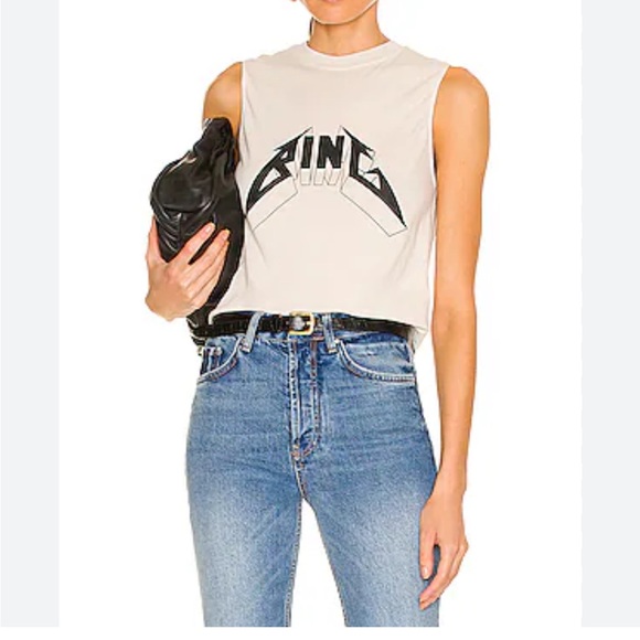 Anine Bing Lennon Tee in Stone sz small - Picture 1 of 5